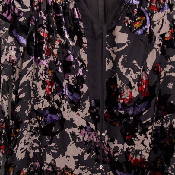 Gibson Latimer abstract print burnout velvet shift dress-XS - Picture 2 of 5